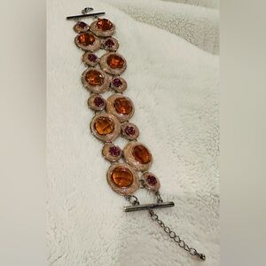 Retro Bracelet circle 1960’s design in cream and orange- excellent condition